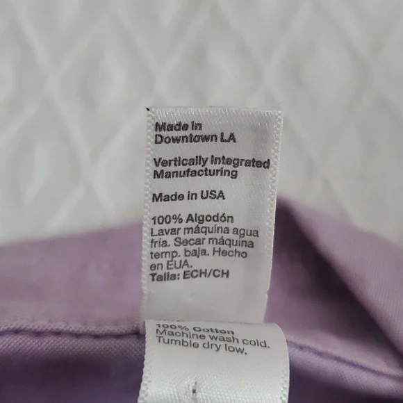 New American Apparel Belted Chamblay Lilac Shirt Dress - Picture 11 of 14